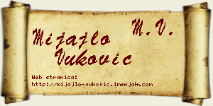 Mijajlo Vuković vizit kartica